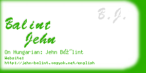 balint jehn business card